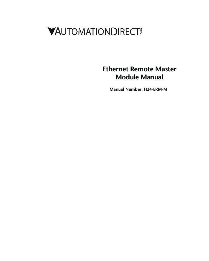 First Page Image of H4-ERM-F Ethernet Remote Master User Manual H24-ERM-M.pdf